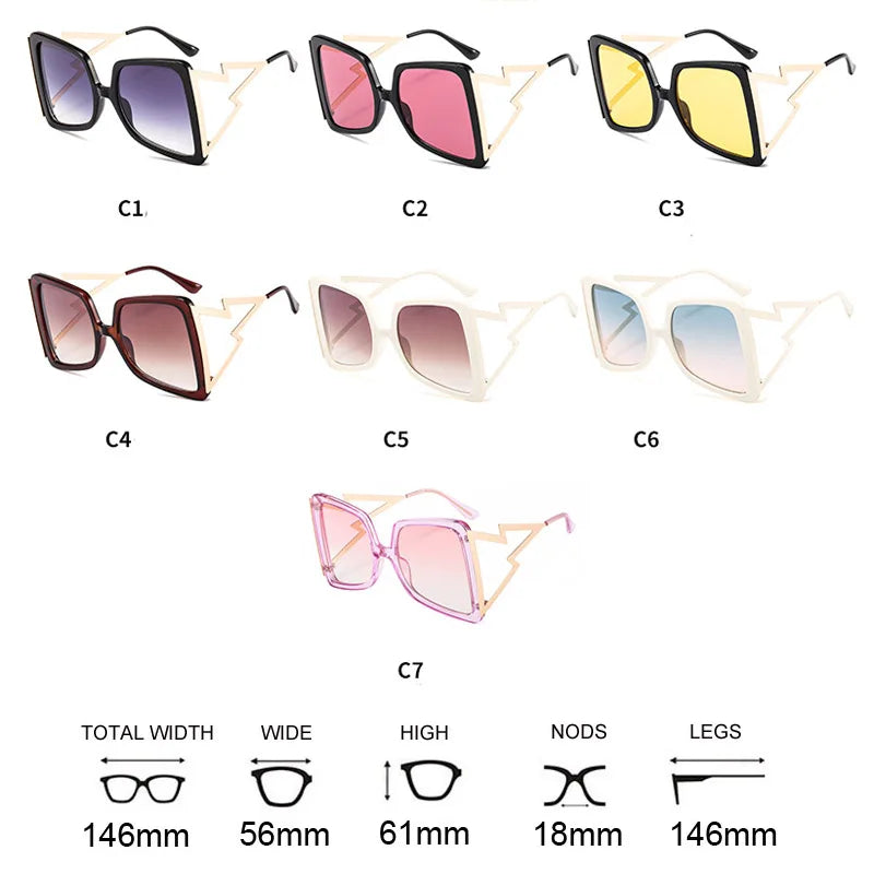 Oversize Bow Shape Square Sunglasses