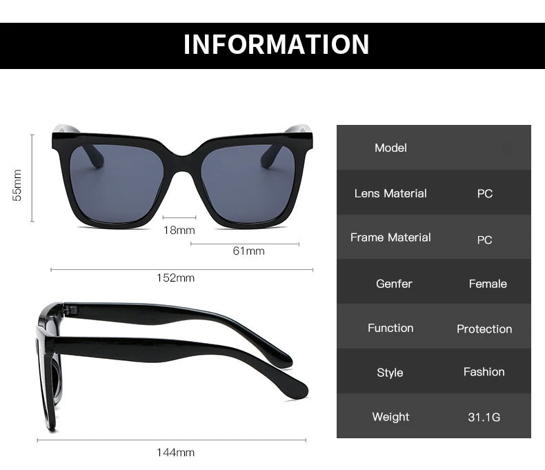 Rectangle Sun Glasses Female Insj