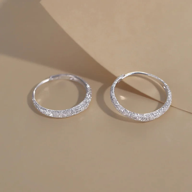 Needle Piercing Circle Charm Hoop Earring