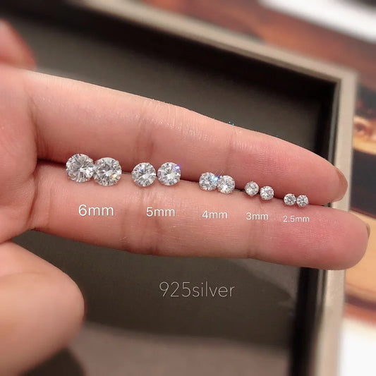 Cute Tiny Clear Crystal CZ Stud Earrings