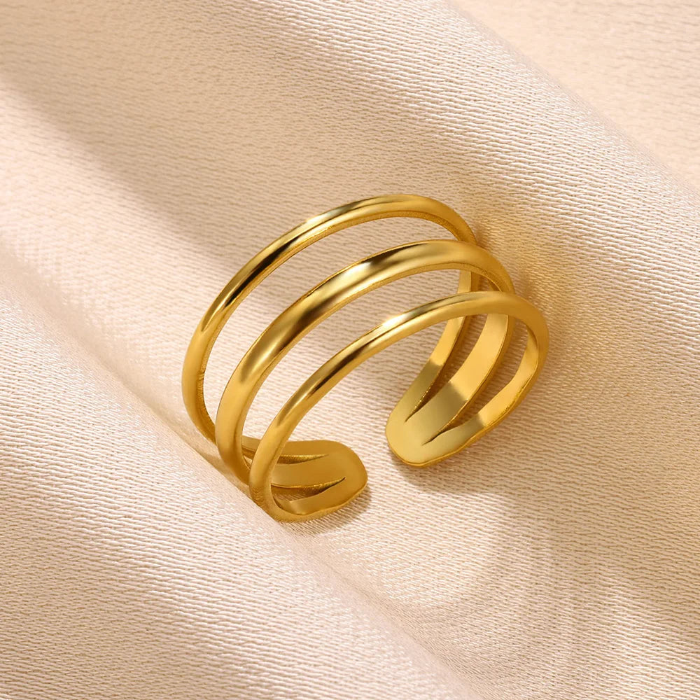 Snake Sun Rings for Women Stainless Steel Seashell Women's Ring