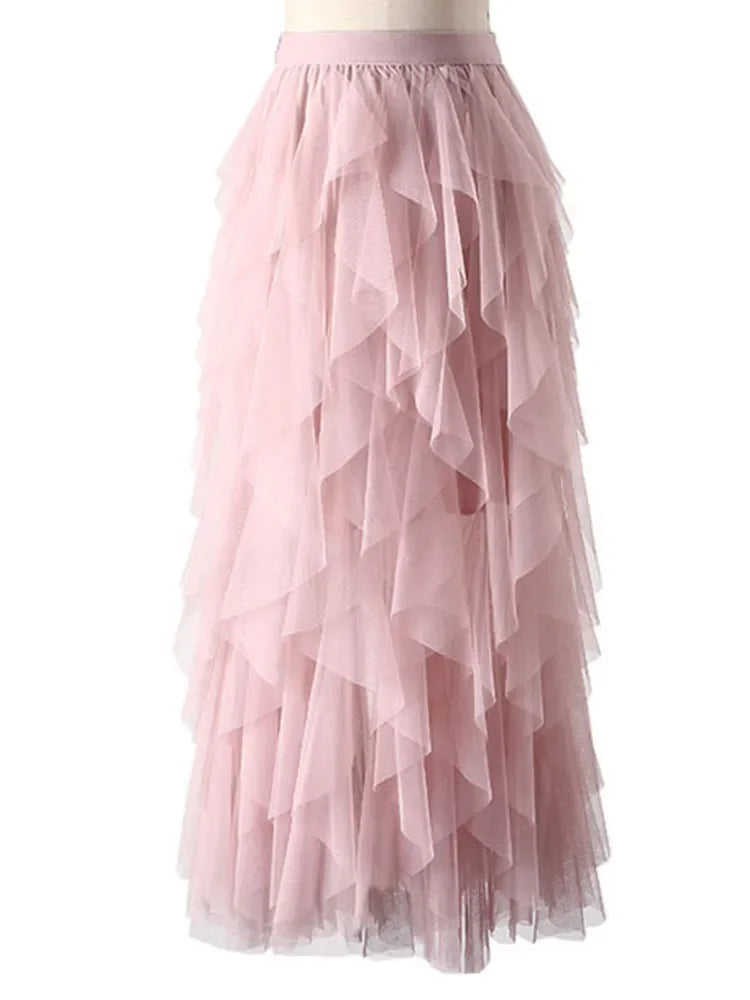 TIGENA Tutu Tulle Long Skirt