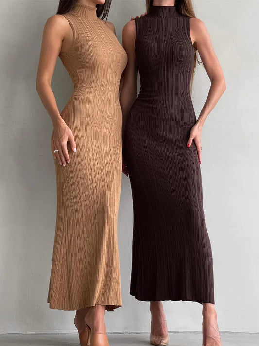 Sleeveless Knitwear Turtleneck Long Dress SISIGLAM