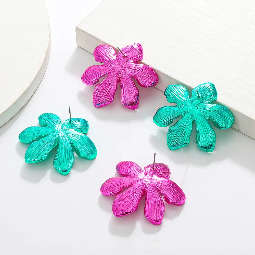 1 Alloy Flower Pink Earrings