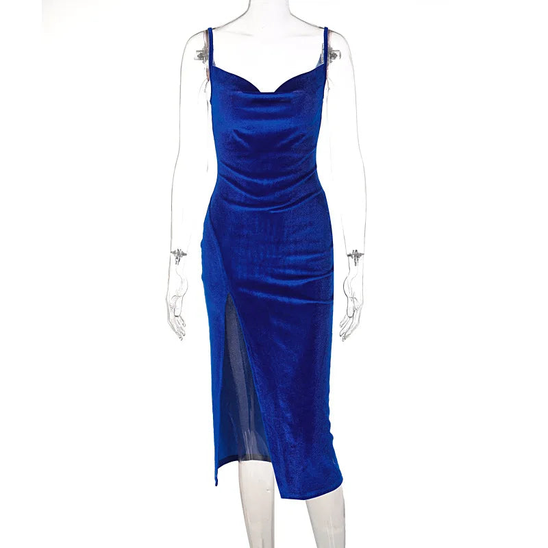 Velvet Midi Bodycon Dress