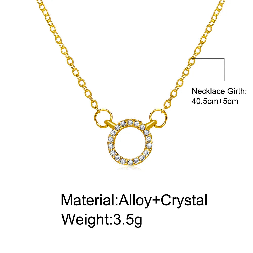 Elegant Jewelry Crystal Circle Pendant Necklace