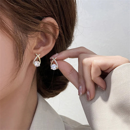 Cross Stud Earrings fishtail SISIGLAM