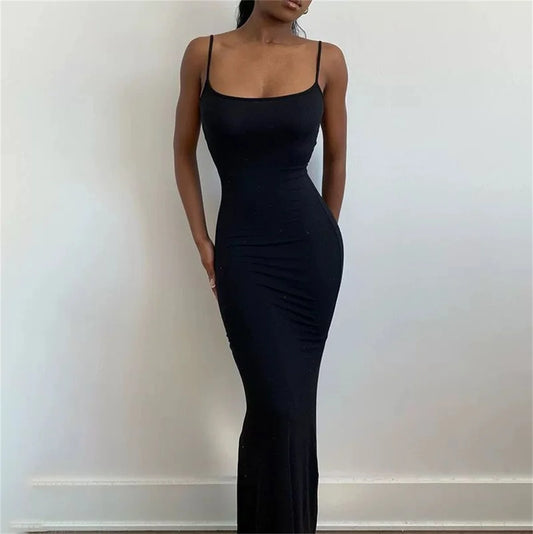 Sexy Backless Dress Women Elegant Elastic Slim Short Sleeve Long dresses