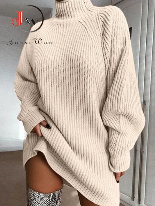 Turtleneck Oversized Knitted Dress