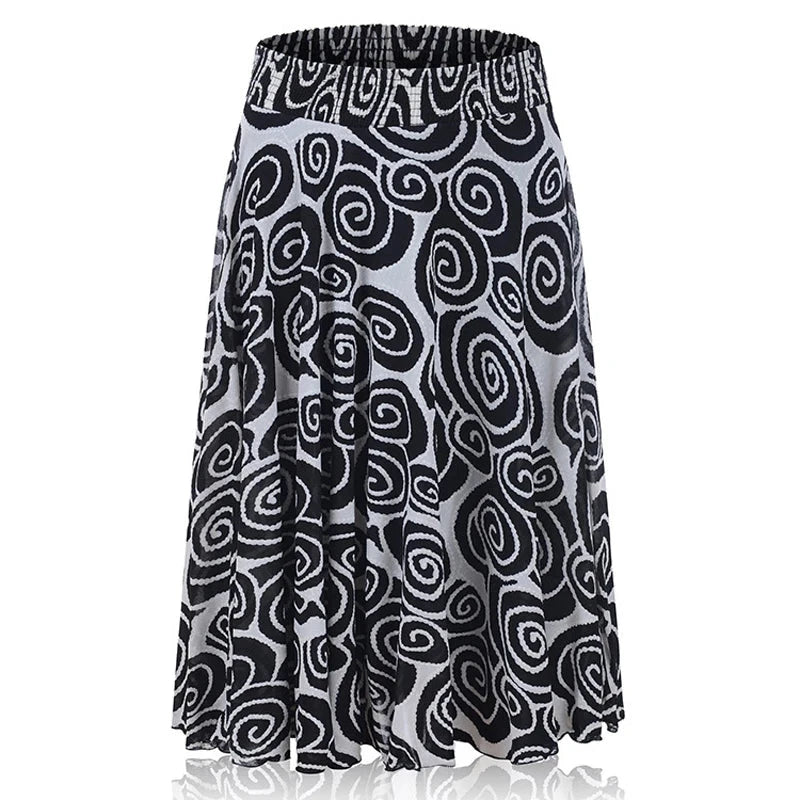 Half-length Skirt Elastic Waist Pleated