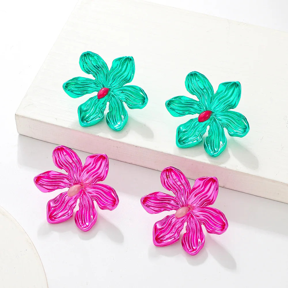 1 Alloy Flower Pink Earrings