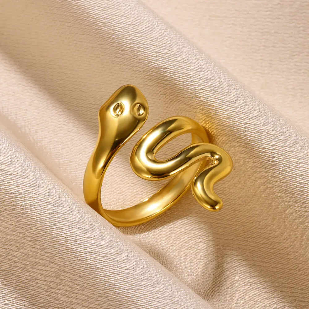 Snake Sun Rings for Women Stainless Steel Seashell Women's Ring