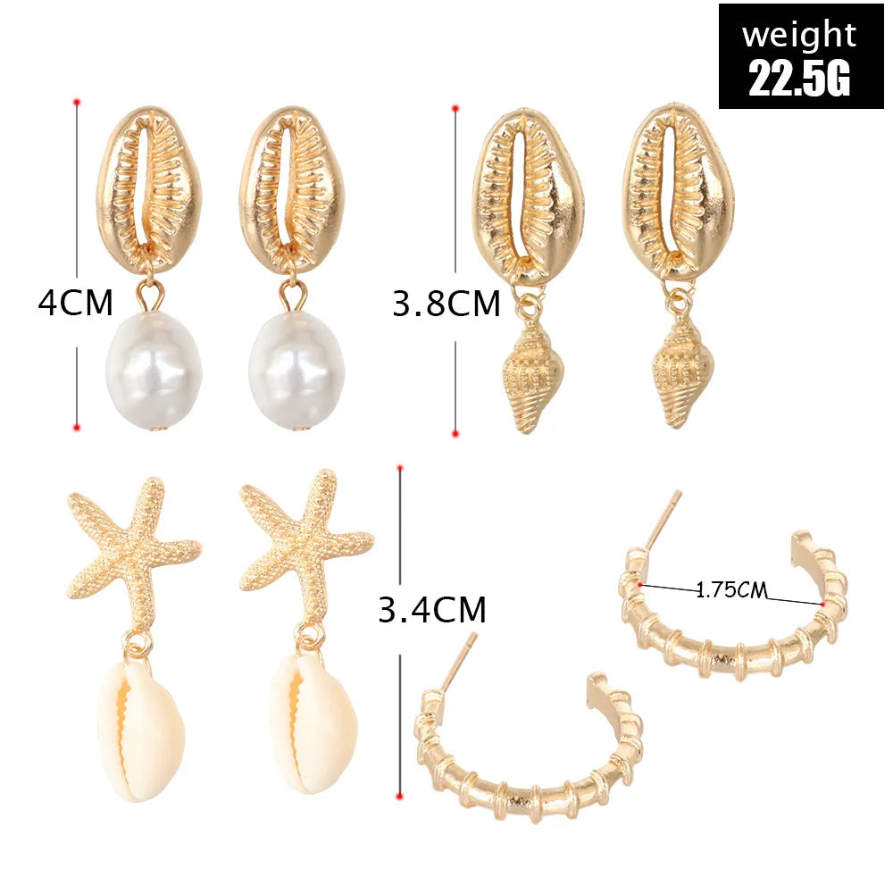 Shell Starfish Dangle Earring SISIGLAM