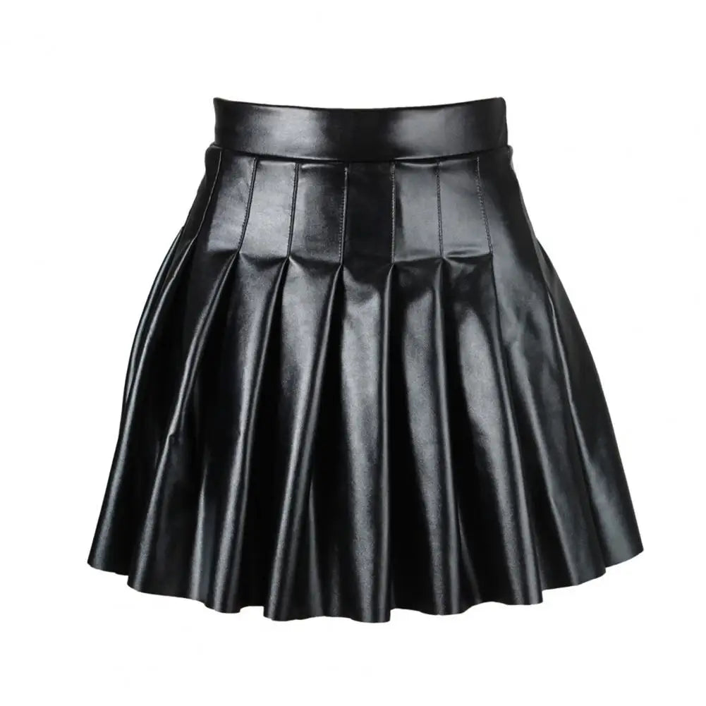 Skirt Chic Faux Leather Pleated Skirts