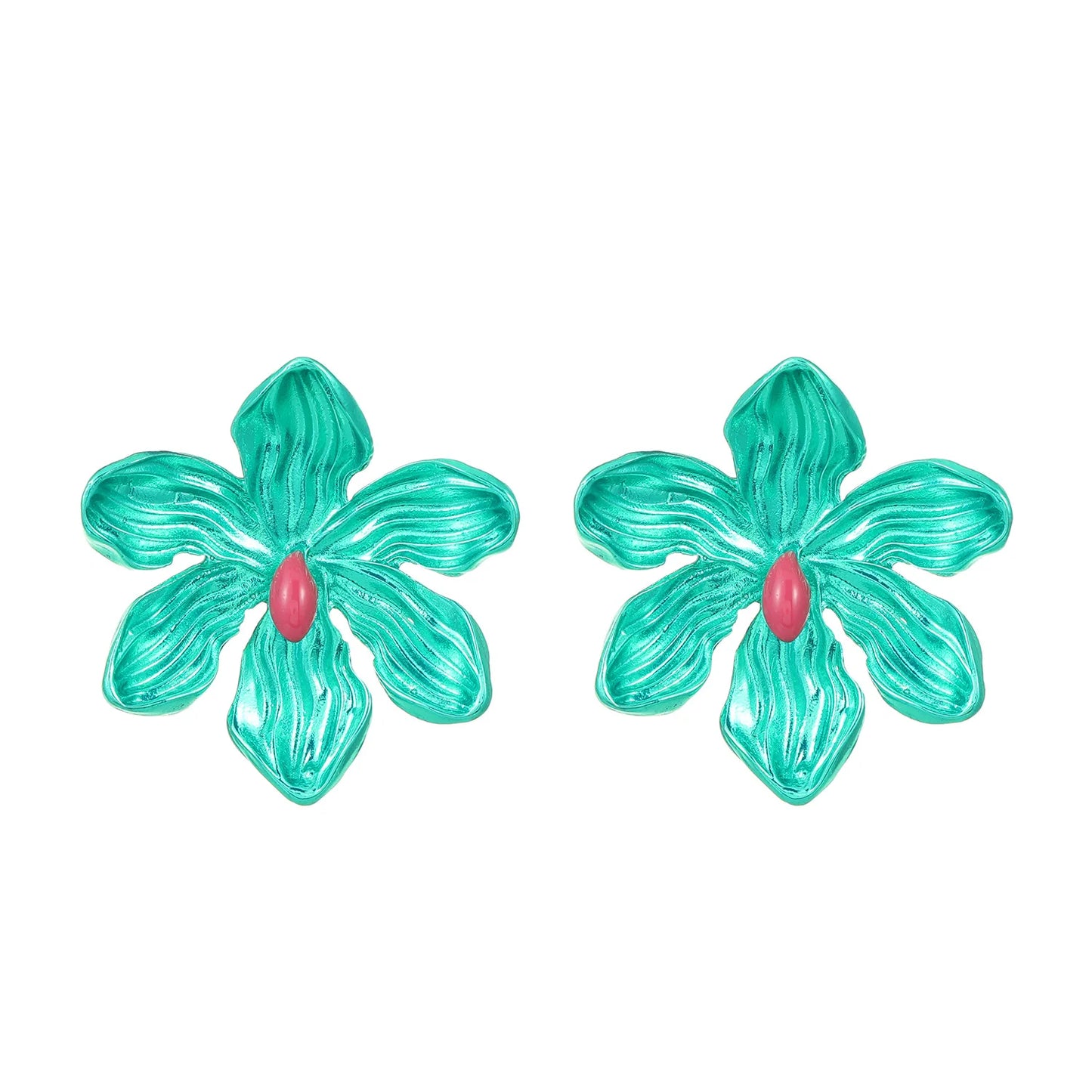 1 Alloy Flower Pink Earrings