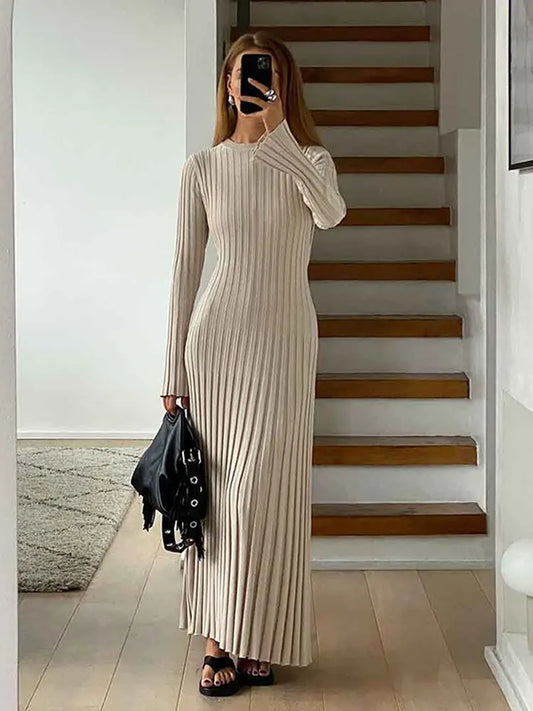 Pleated Knitted Dress