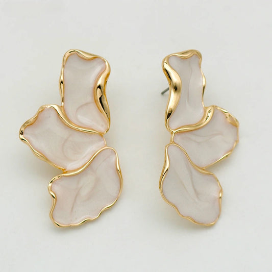 Cream Eanmel Petal Post Earrings