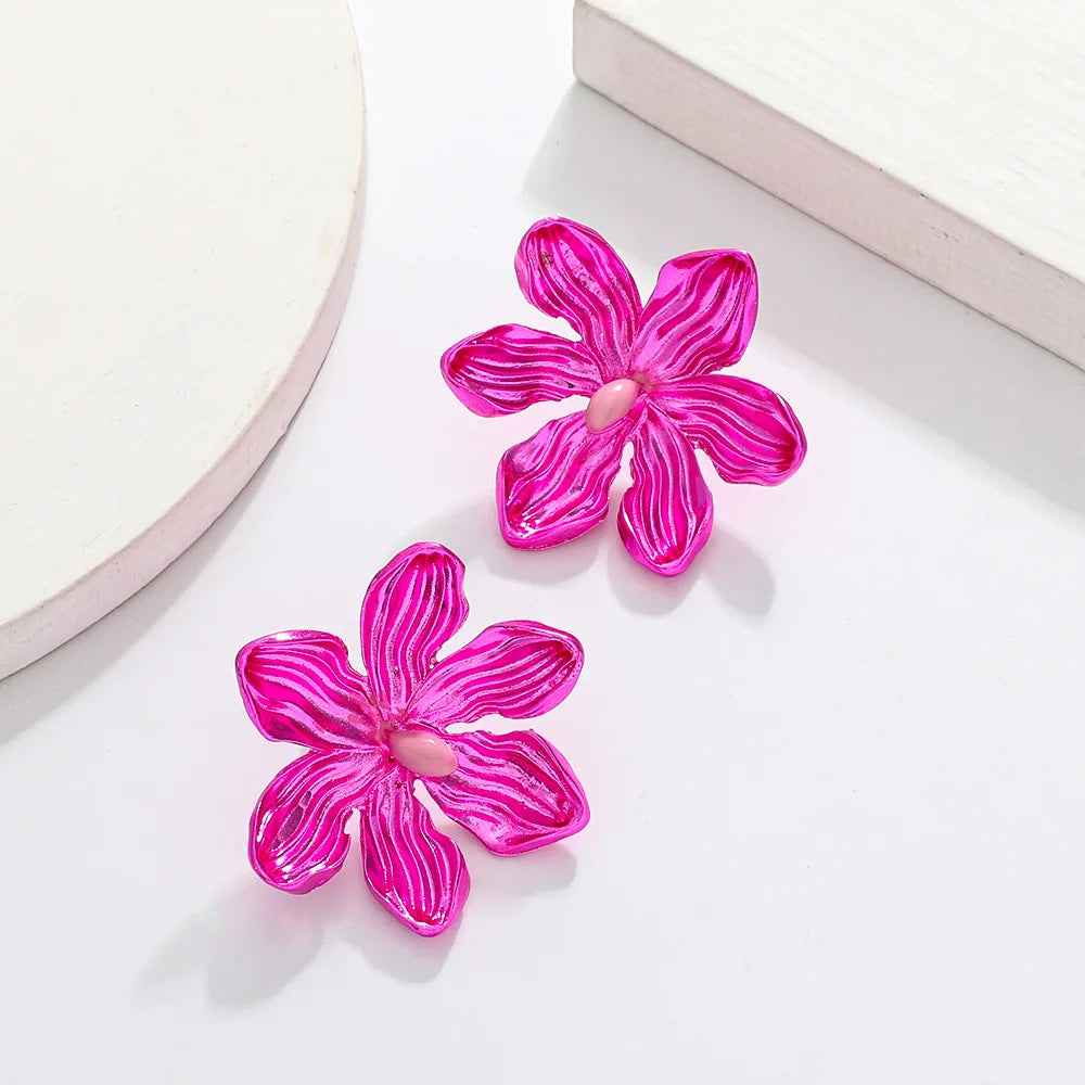 1 Alloy Flower Pink Earrings